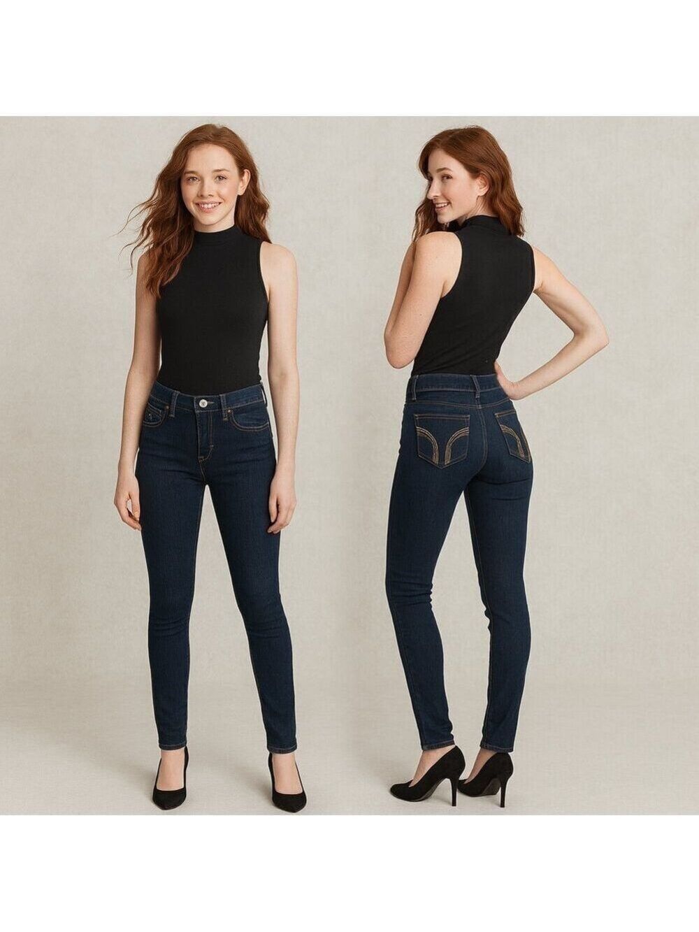 HOLLISTER✨Women’s Low-Rise Super Skinny Dark Wash Jeans👖- Size 3L💃